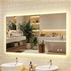 COSTWAY Specchio da Bagno LED 120 x 70 cm, Specchio da Parete Rettangolare con Anti-appannamento, Memoria, 3 Colori di Luce, Dimmerazione Continua e Vetro Temperato Infrangibile (120 x 70 x 3 cm)