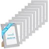 PHOTOLINI Cornici 13x18 cm argento legno MDF, set di 10 cornici larghe, moderne, plexiglass infrangibile, da tavolo o da parete, accessori extra - per una parete dal look raffinato