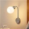 Lindby Applique 'Lioma' dimmerabile (Moderno) colore Grigio, in Metallo ad es. Soggiorno & Sala da pranzo (1 luce, E14) di Lindby | applique