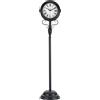 Stagecaptain BHU-11926 BK Orologio Da Stazione Grande Su Piedistallo Nero | Orologio Da Terra Con Cassa In Metallo, Doppia Faccia, Quadrante Sul Lato Anteriore E Posteriore, Diametro Quadrante: 18 cm