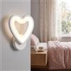 TOT ELECTRIC Applique led da parete cuore bianco lampada muro moderno luce per cameretta da letto (Luce Calda)