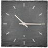 matoxplus Orologio da parete in vera ardesia, silenzioso e quadrato, in pietra naturale, 20 x 20 cm, per soggiorno e ufficio (ardesia grigio scuro, lancette grigio chiaro)