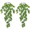 Teogneot 2 Pezzi Piante Artificiali Monstera, Pianta Sospesa con Foglie Finte Artificiale da Appendere Pianta
