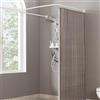 Yampos Bastone Tenda Doccia a Forma di U, [Entrambi i lati: 60 cm - 132 cm, Medio: 76,2 cm - 116,8 cm] Barra Doccia Angolare Regolabile per il Bagno con 12 Ganci e Supporto per Soffitto