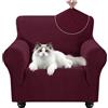 YSTELLAA Copripoltrona 1 Posto Con Braccioli, Elasticizzato Copridivano, Copri Divano Antiscivolo Lavabili, Copridivani Antimacchia Antigraffio, Per Animali Domestici, Bordeaux