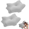 Guniata 2 federe per cuscino cervicale con chiusura lampo, 80% nylon, 20% spandex, lavabile in lavatrice, solo fodera, per cuscini a farfalla (grigio)