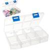 CREATCABIN 8 Scatola Organizer Plastica Griglie Divisori Rimovibili Scatola Portaoggetti Trasparente per Perline Organizzatore per Attrezzatura Pesca Piccoli Contenitori Plastica per Caramelle Snack