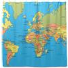 Generic Tenda Doccia Mappa Del Mondo Impermeabile in Poliestere Tessuto Tende da Doccia Bambini E Ragazzi 3D Antimuffa Shower Curtain 120x200 Tenda Vasca da Bagno con 8 Ganci a.2061