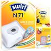 PakTrade 4 Sacchetti per aspirapolvere + Perline deodoranti Compatibile con Nilfisk G 90 / Allergie Vac, GA 70 | Compatibile con Swirl N71 - N 71 | 4 Borse, Deodorante per Ambienti, Accessori