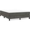IKAYAA Struttura Letto Matrimoniale 140x190 Rete Matrimoniale con Doghe in Legno per Adulti, Bambini e Teenager, Altezza 25 cm -Grigio scuro-140 x 190 cm/25 cm