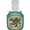 Glomc Ventilatore portatile USB portatile con nebulizzatore di raffreddamento a doppio spruzzo e umidificatore integrato, velocità del vento regolabile, ricaricabile di tipo C, bianco/verde/rosa, per