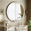 BEAUTYPEAK Specchio rotondo da 90 cm, con cornice in alluminio infrangibile, da parete, da bagno, può essere appeso o appoggiato, adatto per camera da letto, bagno, soggiorno, colore argento