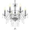 Ridgeyard Barocco Lampadario di Cristallo, 6 luci K5 Plafoniera in cristallo a sospensione con catena regolabile per camera da letto, soggiorno, sala da pranzo, corridoio (E14, Colore Trasparente)