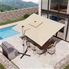 JUMMICO Ombrellone da Giardino Rettangolare 400x300cm,Parasole a Doppio Telo con Ventilazione Integrata,Struttura in Alluminio Antiruggine,Telo PU Impermeabile e Anti-UV,Regolabile in Altezza,Beige