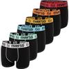 riverso RIVOle, boxer da uomo, confezione da 6 pezzi, biancheria intima, stile retrò, boxer elasticizzati, nero, grigio, blu, bianco, verde, rosso, arancione, giallo, S, M, L, XL, XXL, 3XL, 4XL, 5XL