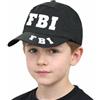 NuJake Cappelli regolabili per bambini in 3 disegni SWAT FBI & polizia Cappellini da baseball per bambini applicazione della legge 5-10 anni, Nero , 5-10 Years