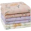 HOULIFE Fazzoletti da donna con stampa floreale vintage fazzoletti da donna anni '60 in morbido cotone fazzoletto da donna con fiori colorati, 35 cm x 35 cm