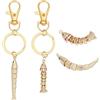 BENECREAT 2 Portachiavi A Forma di Pesce Placcato Oro 18K, Portachiavi con Moschettone per Accessori Da Borsa, Gioielli Da Viaggio, Regalo, Lunghezza 36~54mm