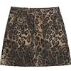 TYSSEDAL Minigonna da donna in denim con stampa leopardata a vita alta sexy aderente corta con stampa ghepardo gonne di jeans per le donne