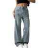 Vagbalena Jeans da Donna a Vita Alta con Paillettes Glitterate e Strass Larghi con Tasche Jeans da Strada Vintage con Perle e Vita Alta Pantaloni a Gamba Larga con Strass Caldi