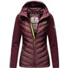 Navahoo Giacca in pile ibrida da donna con cappuccio e per escursionismo B852, melanzana, M
