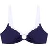 YAMAMAY - Bikini Parte Alta, Modello Balconcino con Ferretto, Donna, Marena, Blu Navy con Dettagli in Bianco, monocromo