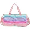 JMORCO Borsone da Viaggio Borsa da palestra colorata da donna Borse da fitness da viaggio for scarpe Borsa sportiva da spalla for esterni Borse quotidiane asciutte e bagnate (Color : Pink)