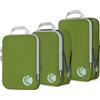 Cipway Set di cubi da imballaggio a compressione, organizer da viaggio espandibile ultraleggero per bagaglio a mano (verde, 3 pezzi)