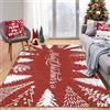 Garvee Tappeto Natalizio Romantico Con Fiocchi Di Neve, Antiscivolo Per Soggiorno, Camera Da Letto, Cucina, Corridoio, Ufficio, Decorazione Moderna Per La Casa 120 * 170cm Rosso