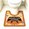 AVEKI Tappeto da bagno a forma di zucca di Halloween, tappetino da bagno in microfibra a forma di U, retro in gomma antiscivolo, assorbente, lavabile, tappeto da pavimento per decorazione del bagno di