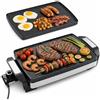 LIFEZEAL Griglia Elettrica 1500W, Barbecue da Tavolo con Piastra Bifacciale