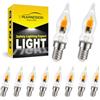Ruiandsion Lampadine LED E14 Effetto Fiamma Tremolante 0,5W CA18, Bagliore Ambrato Caldo 1800K, 220-240V Non Dimmerabile per Lampadari, Parete, Casa, Feste e Natale (10 PZ)