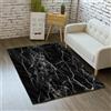 RUILBJM Marmo Modello Grandi Tappeti, Camera da Letto Comodino Tappeto, Morbido Flanella Soggiorno Tappeto, Cucina Balcone Corridoio Decorare Zerbini, Divano Tavolo Tappetini (Nero,160x200 cm)
