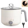 PORFOYO Hot Pot - Pentola elettrica elettrica Hot Pot 1,8 l, pentola elettrica antiaderente, mini padella elettrica, fornello rapido per casa, ufficio, dormitorio, doppio controllo del fuoco