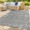 TT Home Tappeto Per Esterno Cucina Balcone Tappeto Soggiorno Moderno Triangoli Boho Disegno Geometrico, Colore:Grigio 2, Dimensione:300x400 cm