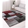 Pierre Tappeti Tappeto moderno design geometrico DESIGN 7038 grigio rosso cm.160x230 Tappeto salotto, soggiorno, camera da letto