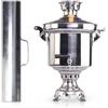 BIG-PAN Samovar 5 L in acciaio inox con canna fumaria carbone Руский самовар на дровах Charcoal Tea Maker con tubo Chimney Samovar russo