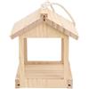 Generic Grande casetta per uccelli da appendere, in legno massello naturale, con tetto rustico, resistente alle intemperie, per piccoli uccelli