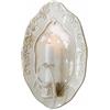 Loberon Verena Portacandela da Parete - Ceramica Smaltata a Vetro - con graziosi Ornamenti Decorativi, Bianco Antico