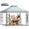 Qdreclod Telo di Ricambio per Gazebo 3x3 m, Copertura Impermeabile Doppio Strato con Protezione UV 95%, Tessuto 300D PA, Facile da Montare per Giardino, Matrimoni, BBQ e Feste all'Aperto(Grigio)