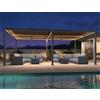 PURPLE LEAF Pergola Bioclimatica 4 x 6 m in alluminio gazebo da giardino esterno impermeabile con lame orientabili e LED, anti-UV, pergola giardino esterno per terrazza e carrello, grigio