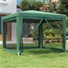 ZQQLVOO Gazebo per feste, 3 x 3 m, con 4 pareti laterali in rete, verde HDPE, telaio in ferro, impermeabile, protezione solare, ventilazione, protezione dagli insetti, per eventi all'aperto, feste in giardino