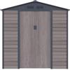 Vente-unique-Casetta da giardino 4,15 m² in Acciaio galvanizzato effetto legno Grigio - ADELMO