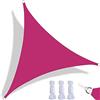 CANYUE Tenda Parasole Vela Ombreggiante Triangolare, Tendalino Impermeabile Resistente Ai Raggi UV, Robusto Tessuto in Tessuto Oxford, per Terrazze Giardino Esterno (5x5x7m,Rosa Rossa)
