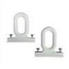 FRAMIG® Coppia di Occhioli per terminale Tende da Sole a Caduta o a Giardino, Prodotto in Nylon ABS, Resistente al Vento con Viti in Acciaio Inox. Colori Vari (Bianco)