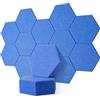 Rdutuok 12 Pezzi Pannelli Fonoassorbenti 30 x 26 x 1 cm Pannello Acustico Isolamento Sonoro Ottimi per Ufficio, Studio, Trattamento Acustico Decorazione da parete (Blu)