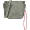 Fritzi aus Preussen Fritzi03N Vintage Crossbody Borsa a Tracolla Donna Ecopelle Vegan con Ciondolo Rimovibile per Festival e Città 22,5 x 20,5 x 8,5 cm - Nero - Rosa - Marrone - Verde - Grigio - Pink - Blu
