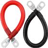 AUTOXBERT Set di 2 AWG calibro 33 mm2 batteria inverter cavo anello occhielli 8 mm M8 per alimentazione