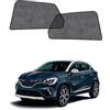 EVOOOR Parasole per auto per Renault Captur II (2019-2026), parasole per finestrini laterali e posteriori, traspiranti, protezione UV e isolamento termico, doppio effetto protettivo per bambini, animali