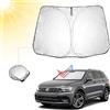 BIBIBO Parasole Auto Parabrezza compatibile con VW Tiguan 2016-2024 SEAT Tarraco 2019-2024, Parasole per Auto per la Parabrezza Anteriore, Copri Cruscotto Auto Interno Contro i Raggi UV